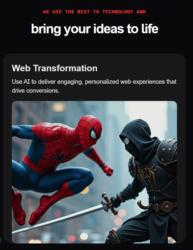 AI Image Landing Page