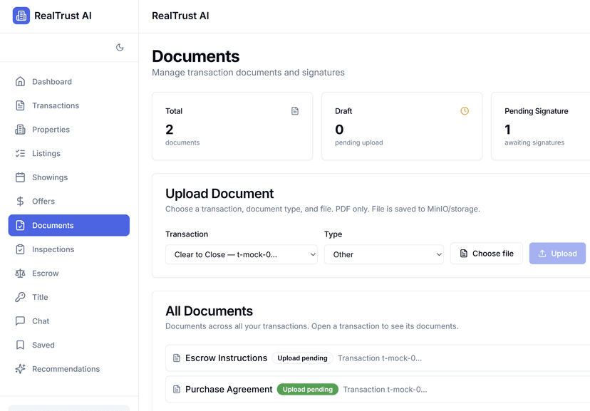 RealTrust AI - Security-First Real Estate Transactions